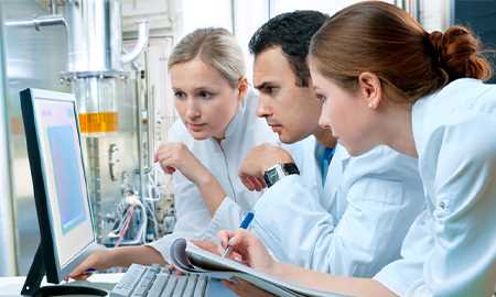 People working on a computer