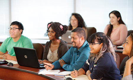 Students sitting in classroom