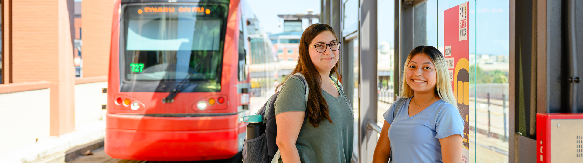 UHD students on the metro rail platform