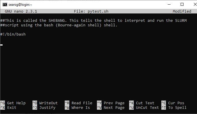 text inside terminal