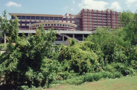 View of the Academic Building from Buffalo Bayou