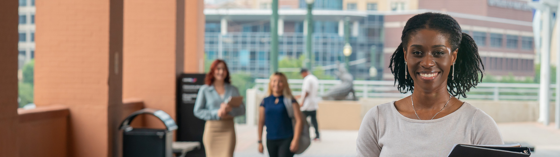 Smiling female student