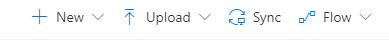 New, upload, sync, flow ribbon