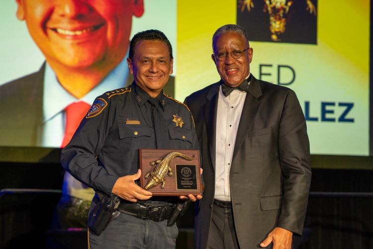 Sheriff Ed Gonzalez poses with President Blanchard